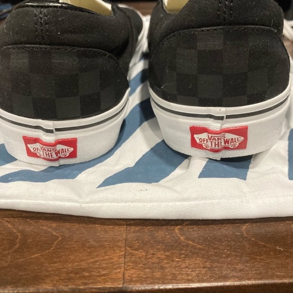 Vans Men's Black and Gray Checkered Slip-On Sneakers - Picture 4 of 14